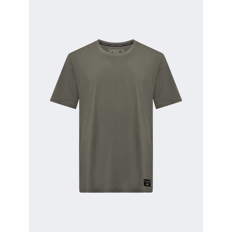 Salewa Eagle Logo Patch Men Hiking T-Shirt Optical White