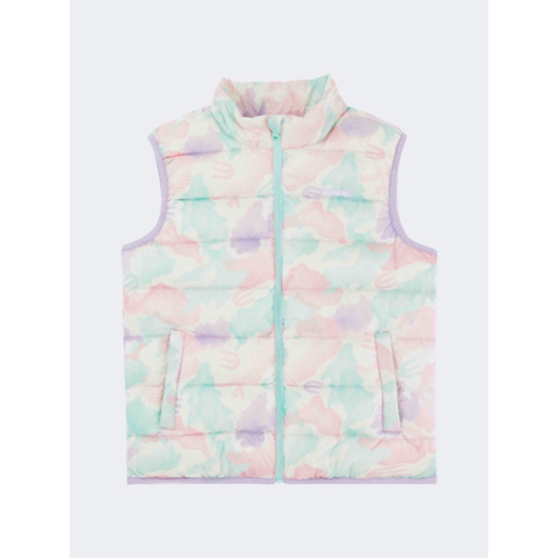 Erke Down Waistcoat Kids-Girls Training Vest Light Green/Pink