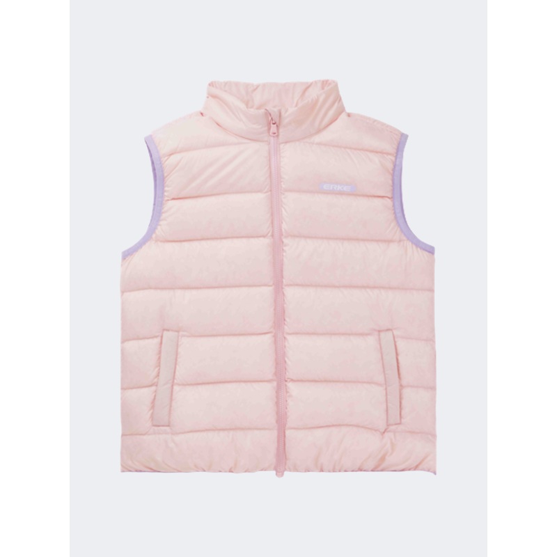 Erke Down Waistcoat Kids-Girls Training Vest Pink