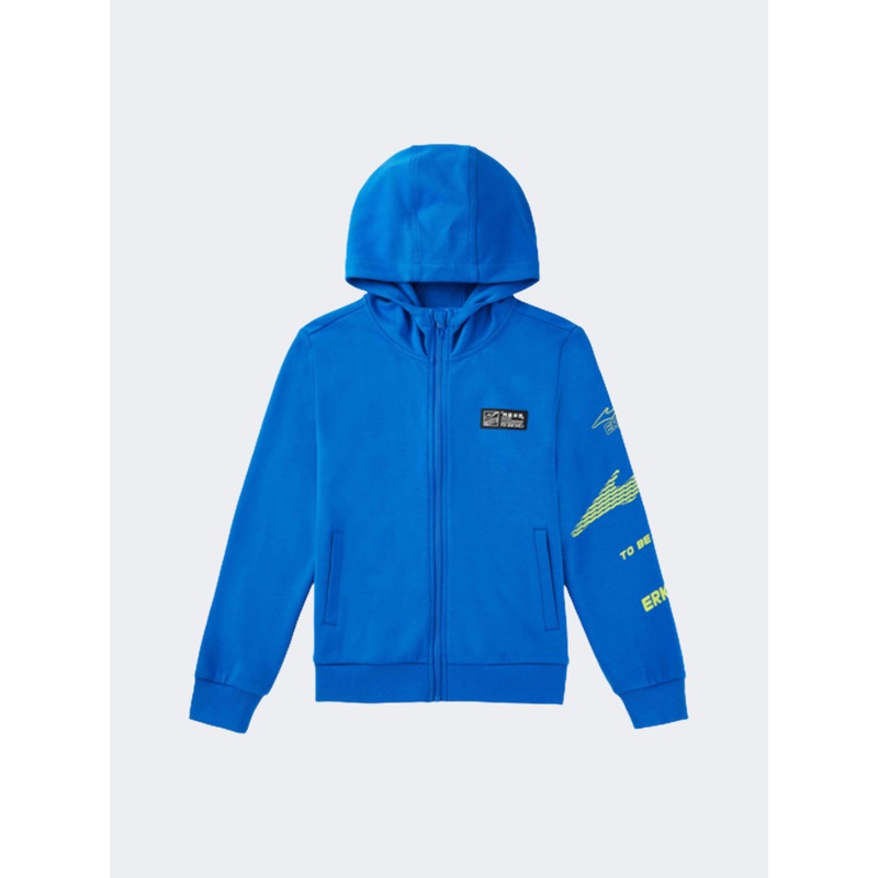 Erke Full Zip Kids-Boys Training Hoody Blue