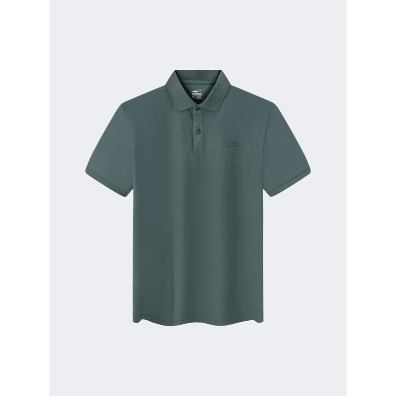 Erke Men Tennis Polo Short Sleeve Dark Green
