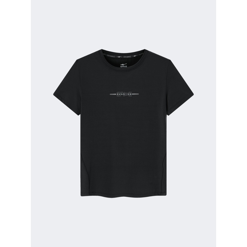 Erke Women Running T-Shirt Black