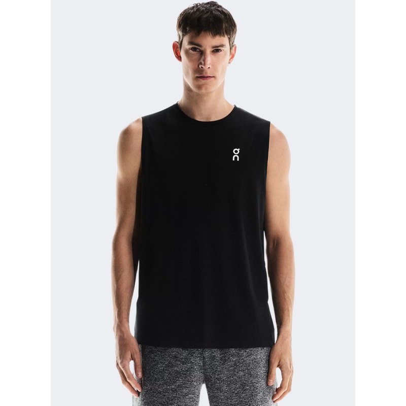 On Court Men Tennis Tank All Black