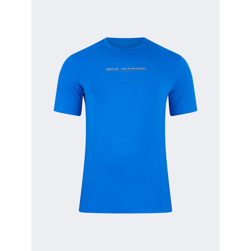 Oil And Gaz Comfortable Men Sportwear T-Shirt R-Neck Royal Blue