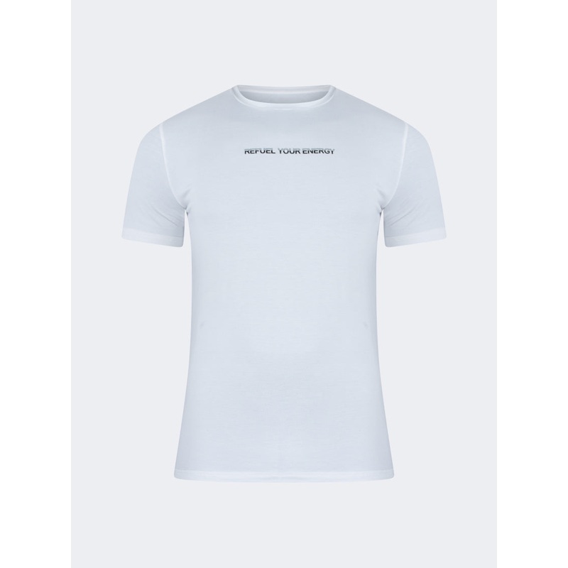Oil And Gaz Comfortable Men Sportwear T-Shirt R-Neck White