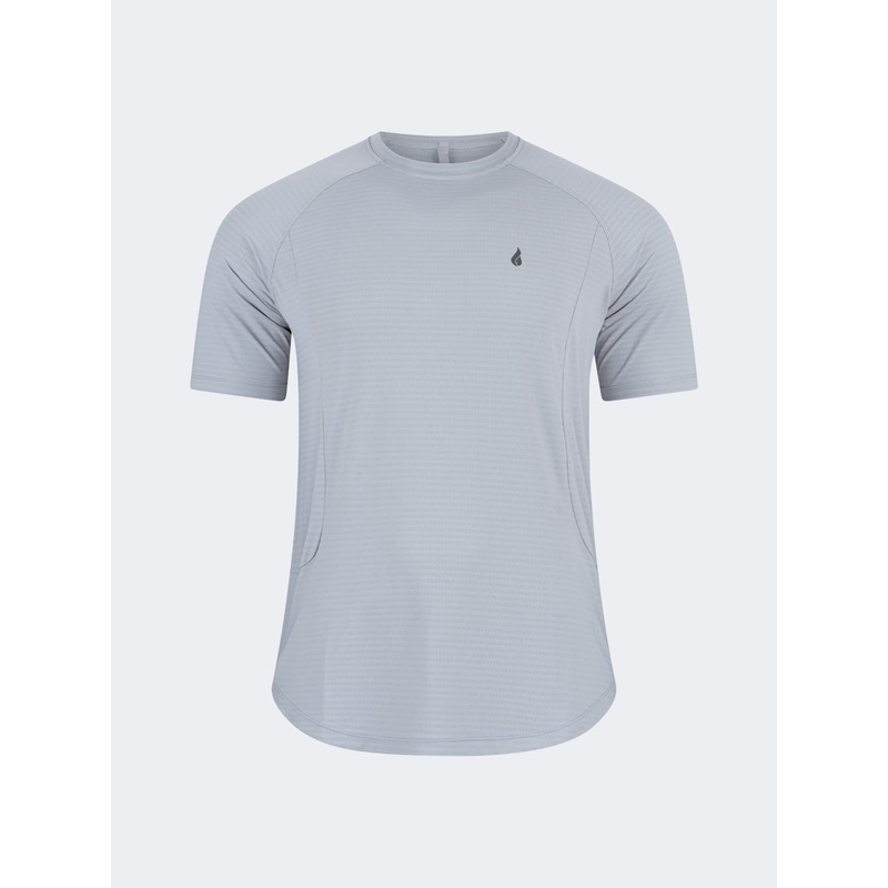 Oil And Gaz Comfortable Men Training T-Shirt R-Neck Grey
