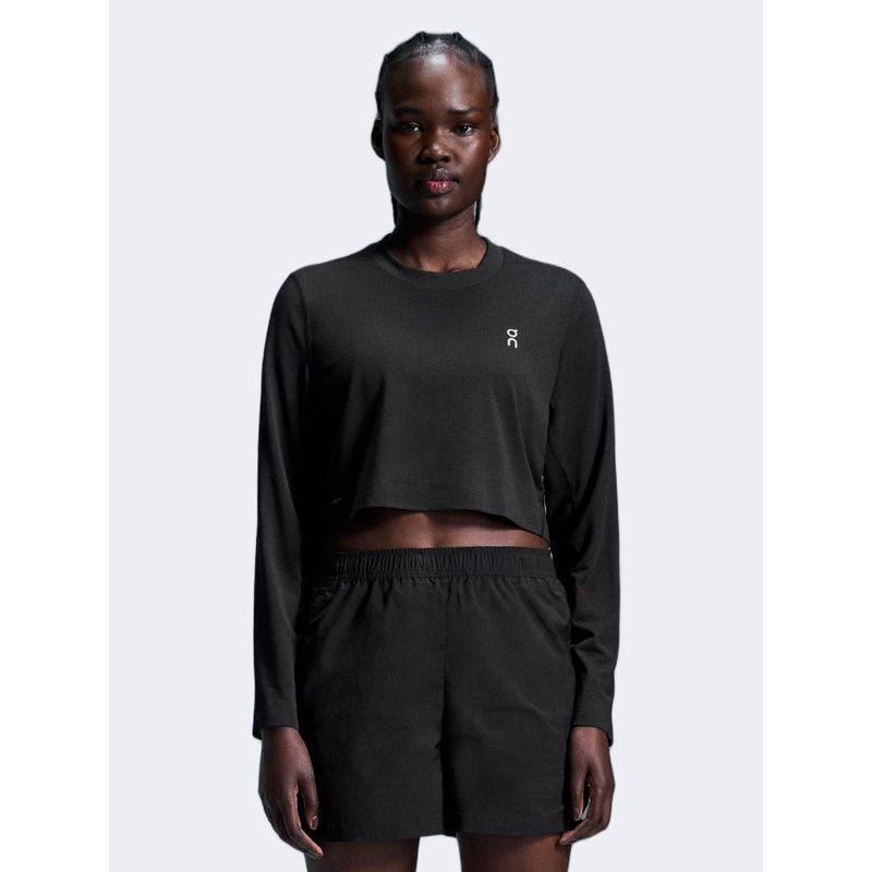 On Train Long-T Crop Women Training Long Sleeve Black
