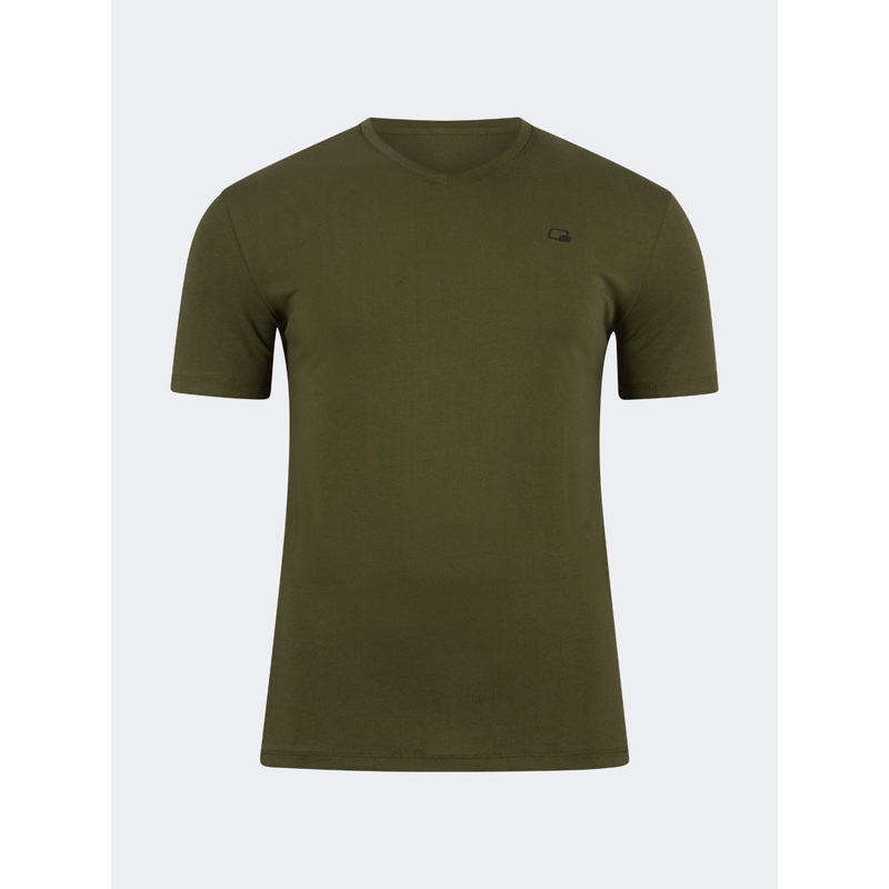Top Ten Comfortable Men Lifestyle T-Shirt V-Neck Olive