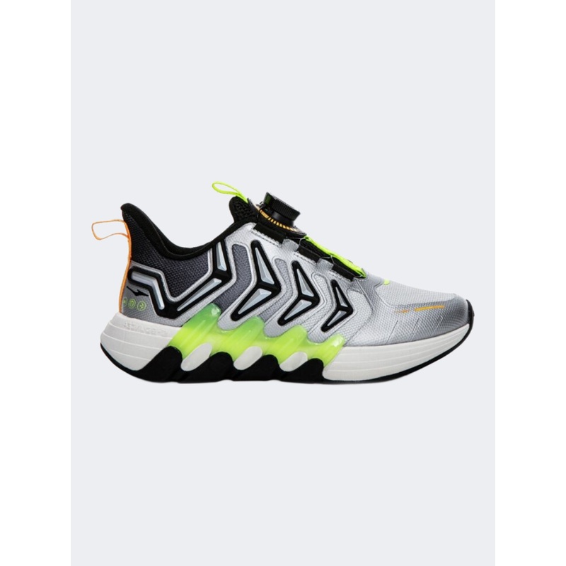Erke Stability Kids-Boys Running Shoes Silver/Black/Yellow