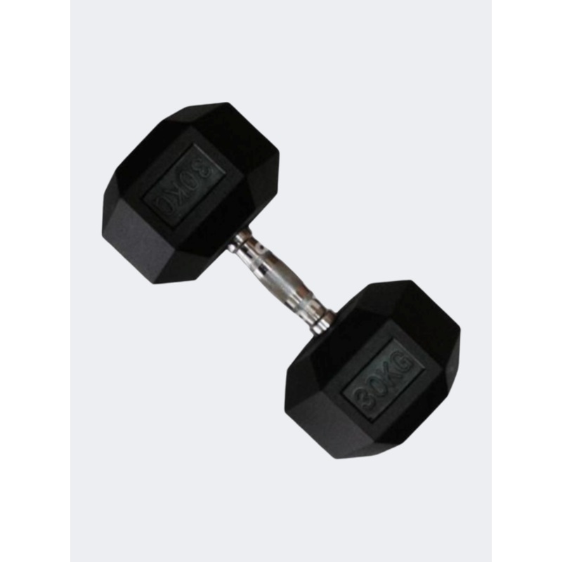 Irm-Fitness Factory Rubber Hex Dumbbell 30Kg Weights Black
