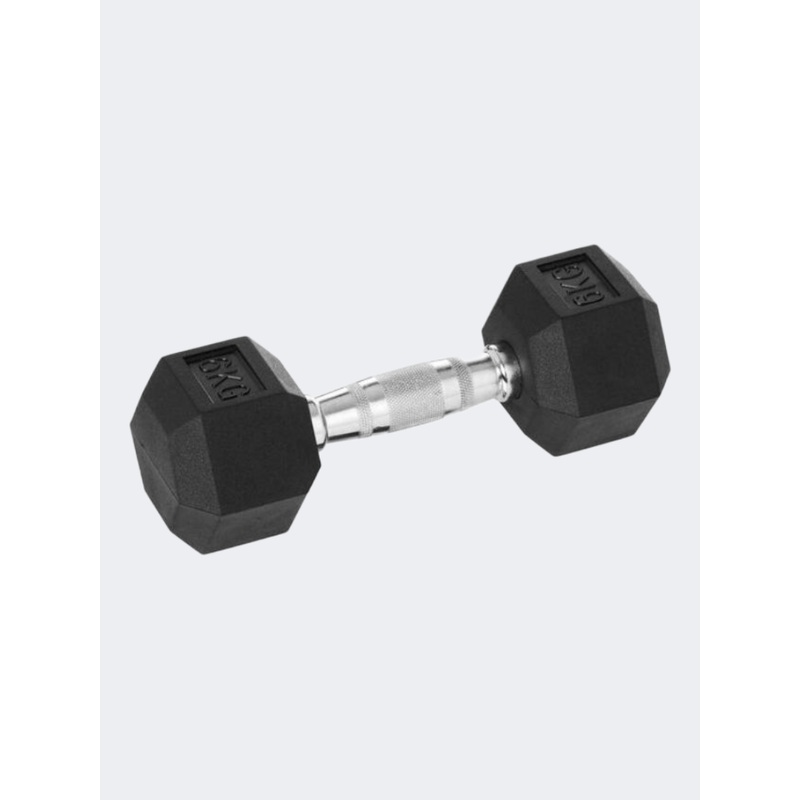 Irm-Fitness Factory Rubber Hex Dumbbell 6Kg Weights Black