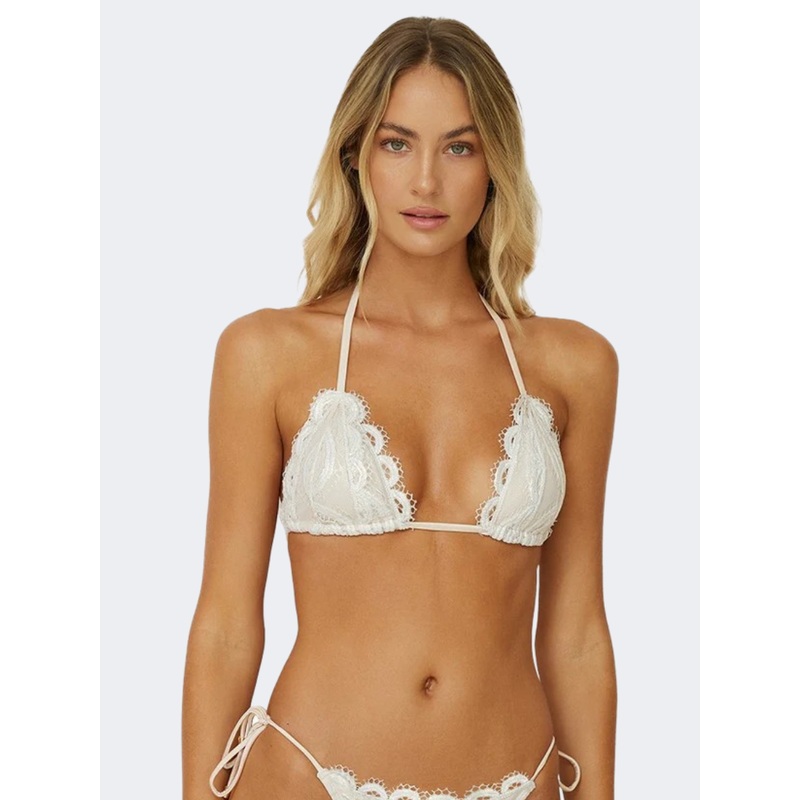 Pq Swim Vanilla Lace Tri Women Beach Bra White