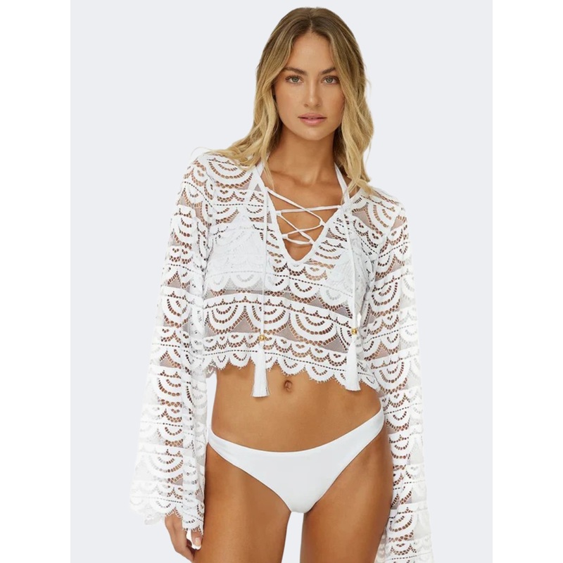 Pq Swim Water Lily Noah Top Women Beach Shirt White