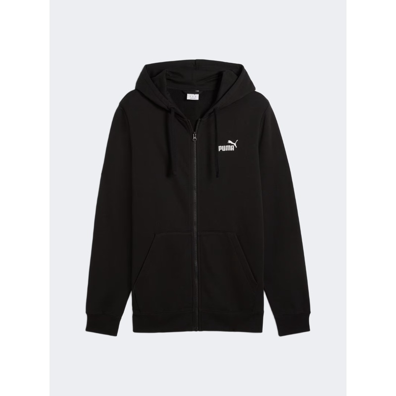 Puma Essentials Number 1 Logo Full Zip Men Lifestyle Hoody Black