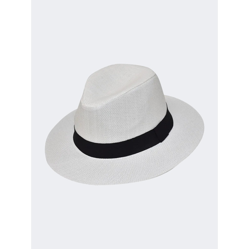 Stamion Fedora With Ribbon en Men Beach Hat White