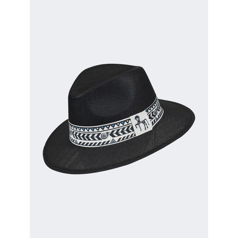 Stamion Fedora With Ribbon Horse Unisex Beach Hat Black