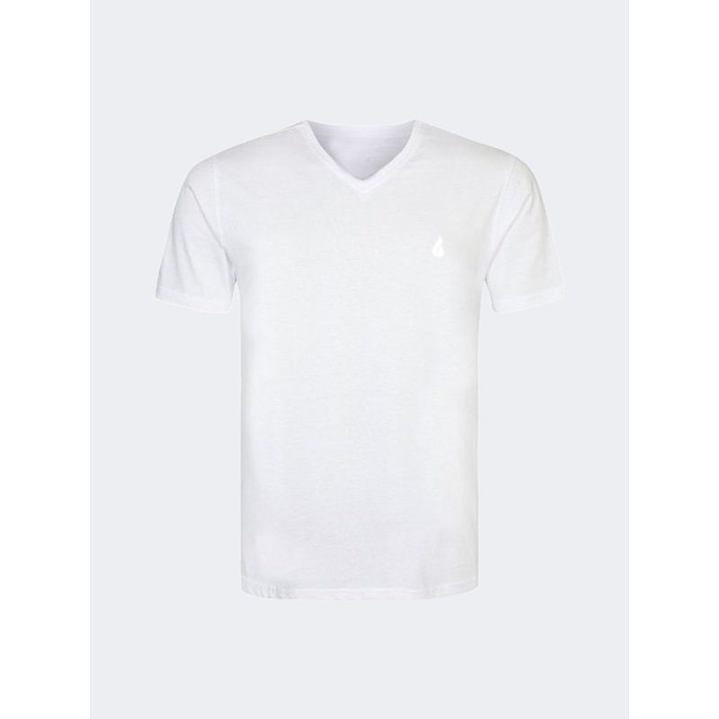 Oil And Gaz V-Neck T-Shirt Men Lifestyle White