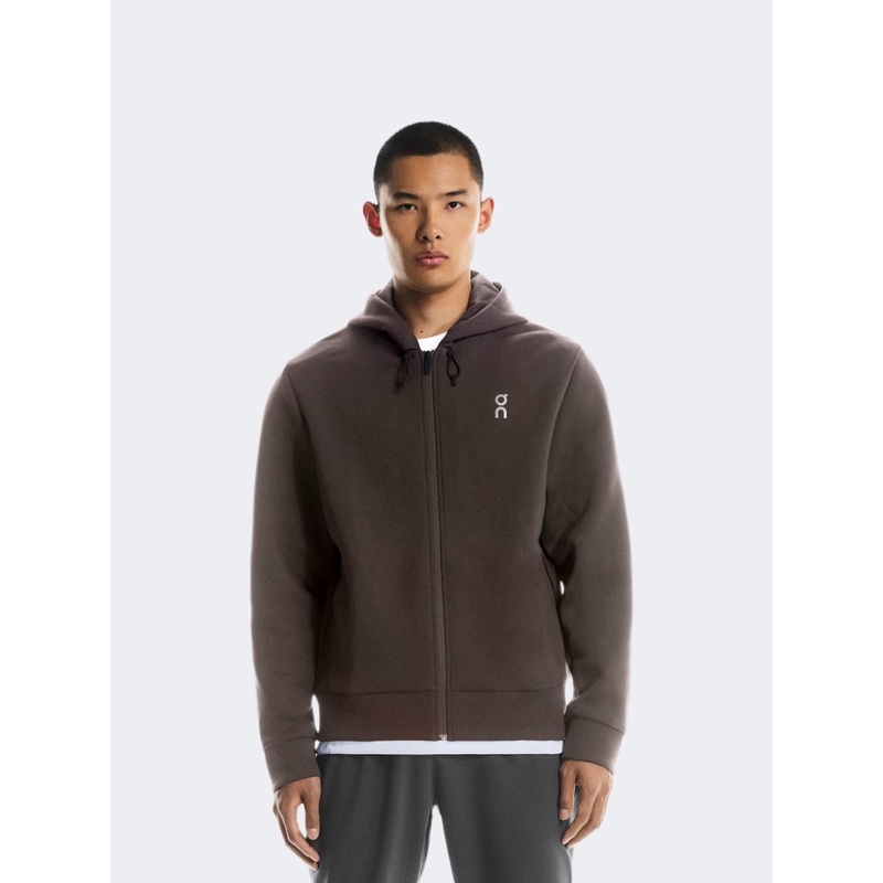On Focus Tech Zip Men Training Hoody Pebble