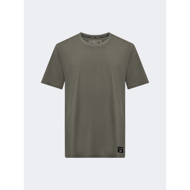 Salewa Eagle Logo Patch Men Hiking T-Shirt Faded Green