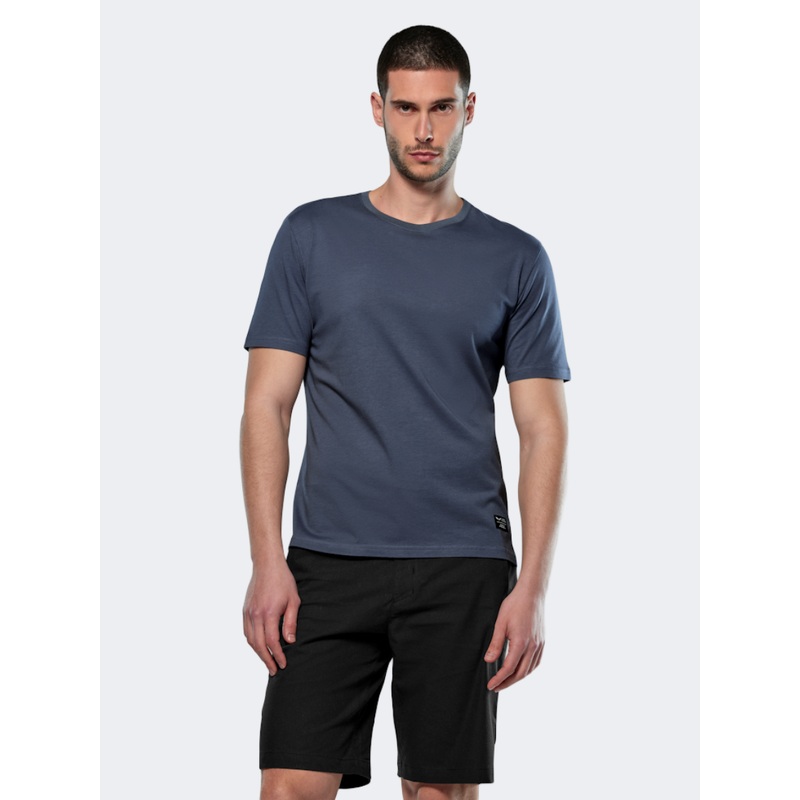 Salewa Eagle Logo Patch Men Hiking T-Shirt Java Blue