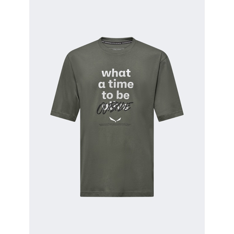 Salewa Eagle Outside Loose Men Hiking T-Shirt Faded Green