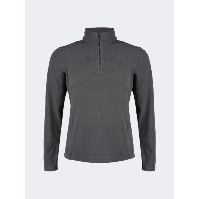 Topten Half Zipper Women Skiing Fleece Jacket Dark Grey