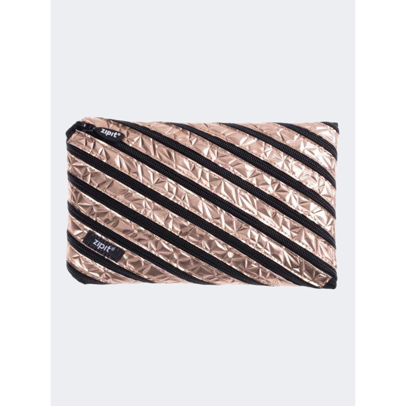 Zipit Metallic Jumbo Pouch Back To School Pencil Case Bronze