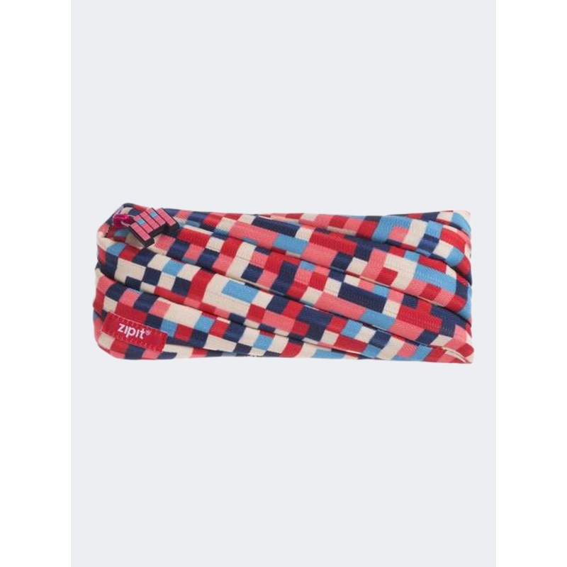 Zipit Pixel Pouch Back To School Pencil Case Blue/Red