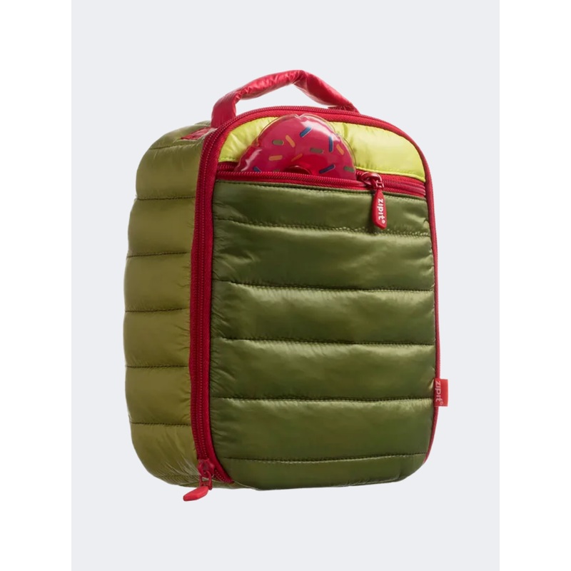 Zipit Puffer Back To School Lunch Bag + Free Ice Pack Green