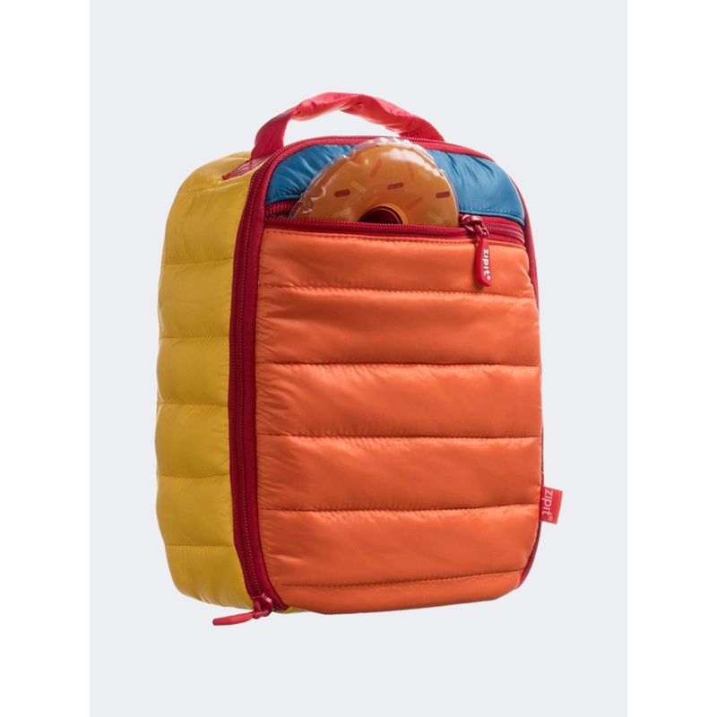 Zipit Puffer Back To School Lunch Bag + Free Ice Pack Orange