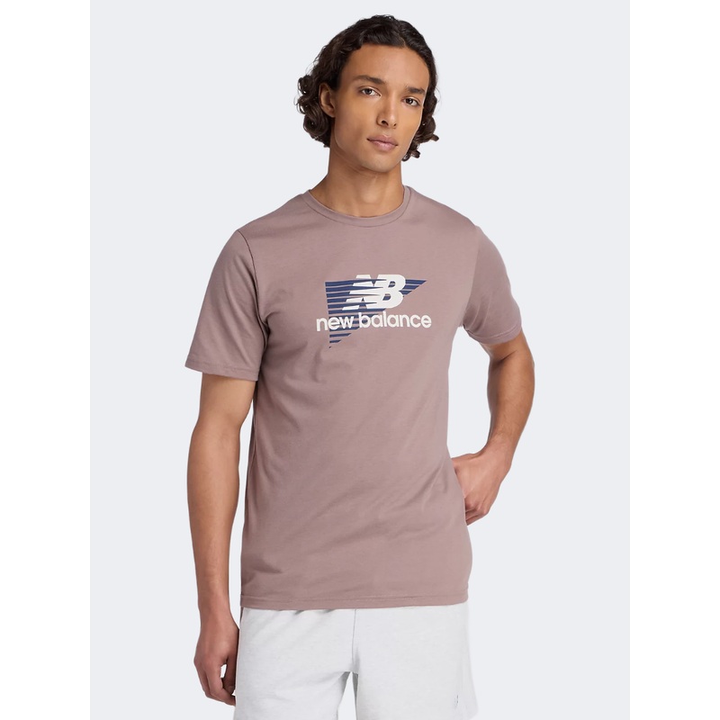 New Balance Heathertech Graphic Men Performanc T-Shirt Earth Shadow