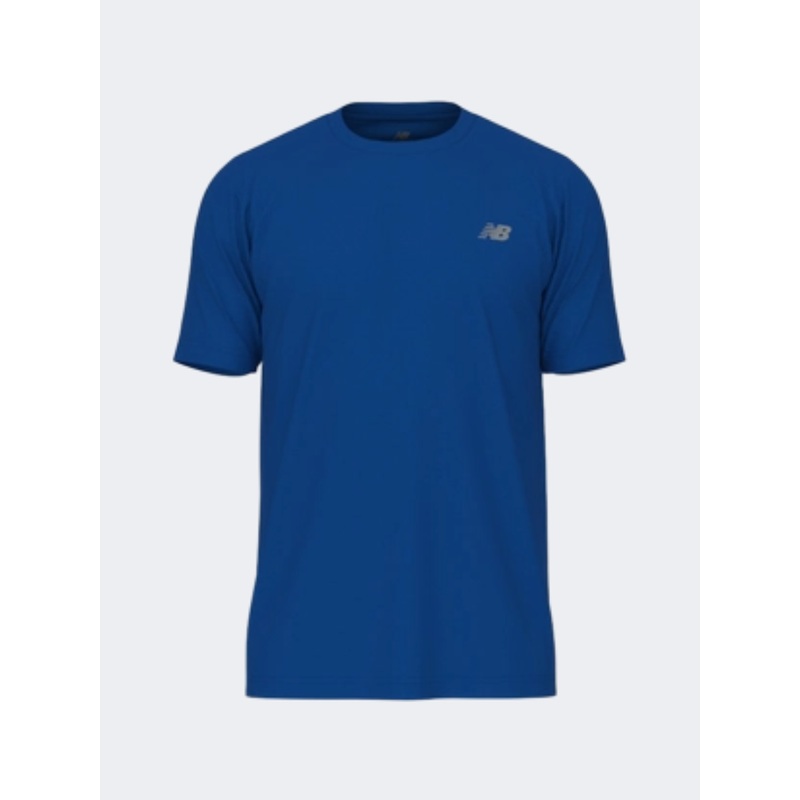 New Balance Sport Essential Heathertech Men Performance T-Shirt Blue Gemstone