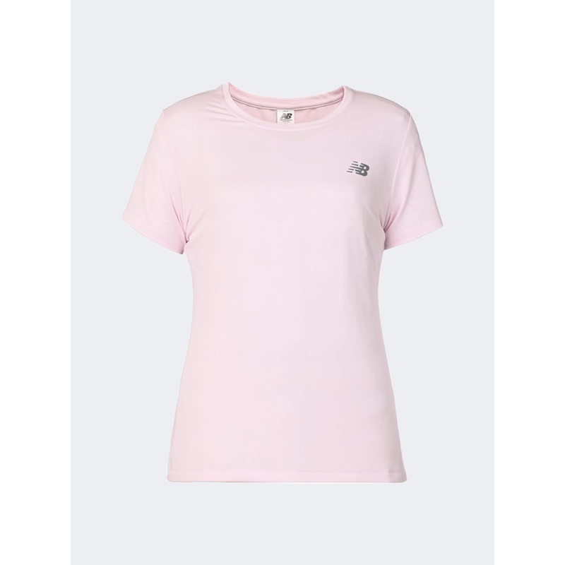 New Balance Sport Short Sleeve Women Performanc T-Shirt Pink Granite