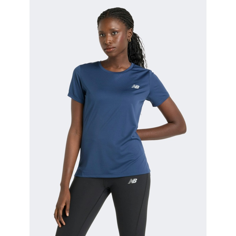New Balance Sport Short Sleeve Women Performance T-Shirt Navy Blue