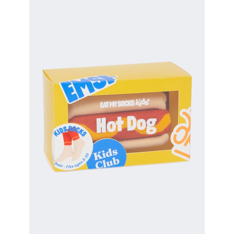 Eat My Socks Hot Dog Kids-Unisex Lifestyle Sock Multicolor