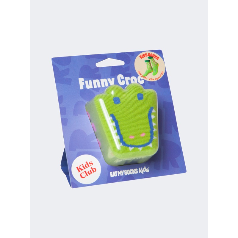 Eat My Socks Hungry Crocodile Kids-Unisex Lifestyle Sock Multicolor