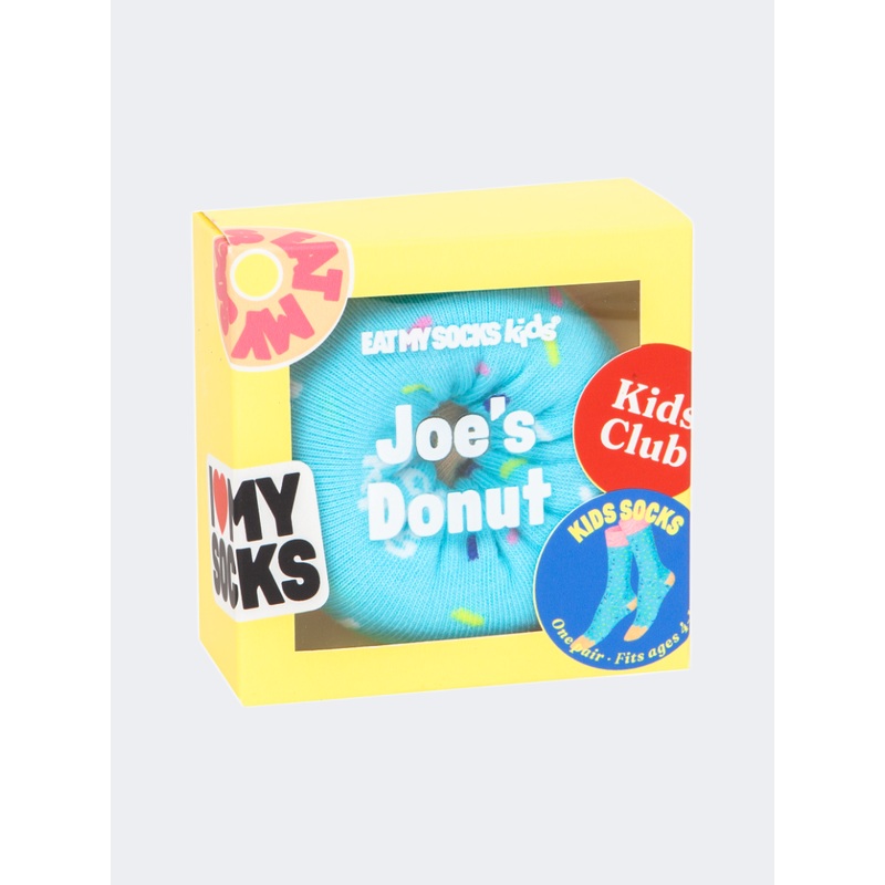 Eat My Socks Joe Donut Kids-Girls Lifestyle Sock Blue/Multicolor