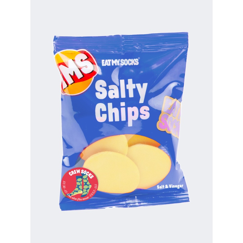 Eat My Socks Salty Chips Unisex Lifestyle Sock Blue/Multicolor