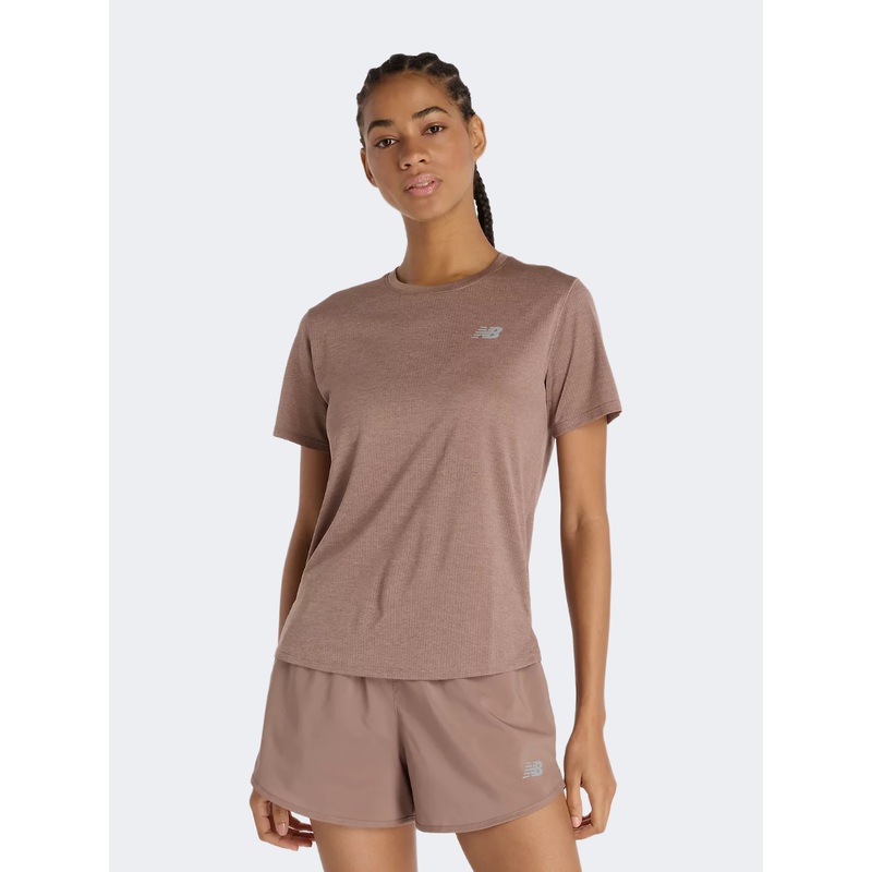 New Balance Athletics Women Performanc T-Shirt Earth Shadow Heather