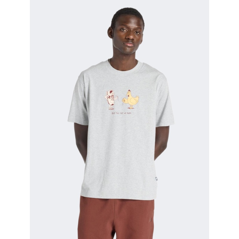 New Balance Chicken Or Newbie Men Lifestyle T-Shirt Athletic Grey