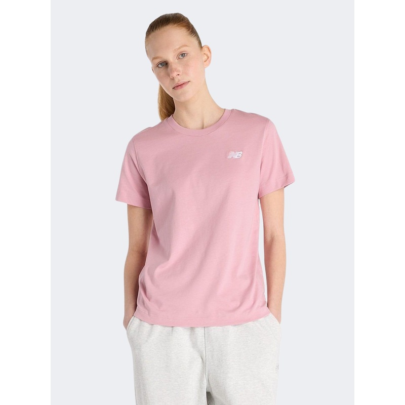 New Balance Essentials Jersey Women Lifestyle T-Shirt Pink Taffy