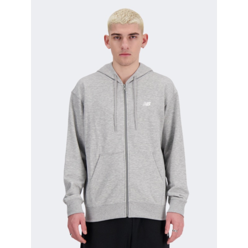 New Balance Essentials Logo Full Zip Men Lifestyle Hoody Gray