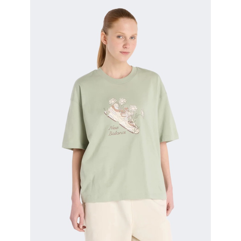 New Balance Flower Shoe Women Lifestyle T-Shirt Garter Snake
