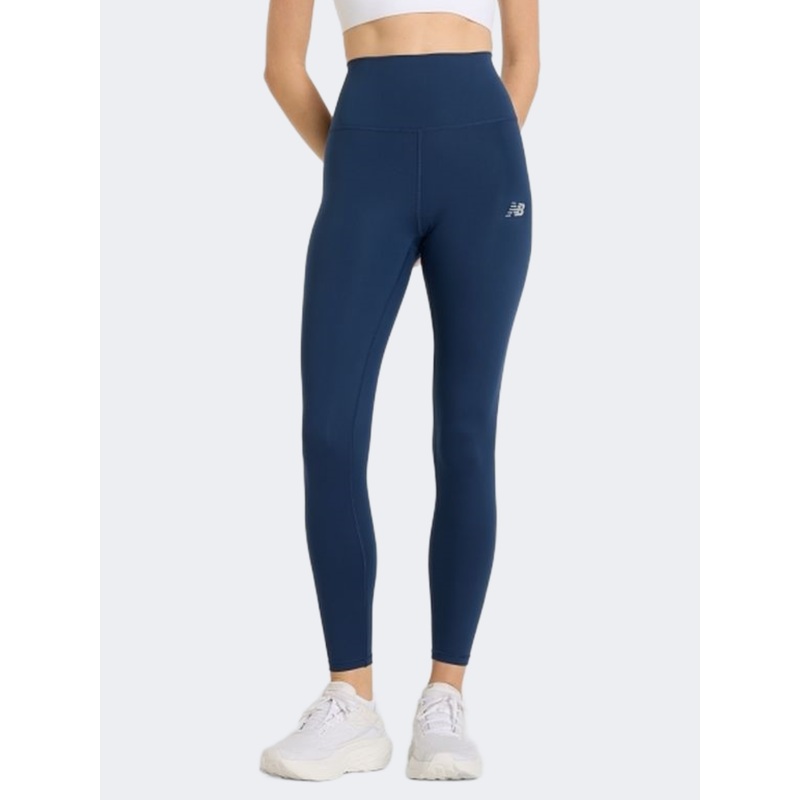 New Balance Harmony High Rise Leggings Women Performance 7/8 Tight Navy Blue