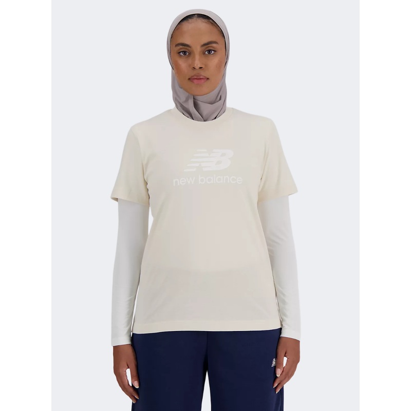 New Balance Sport Essentials Jersey Logo Women Lifestyle T-Shirt Linen