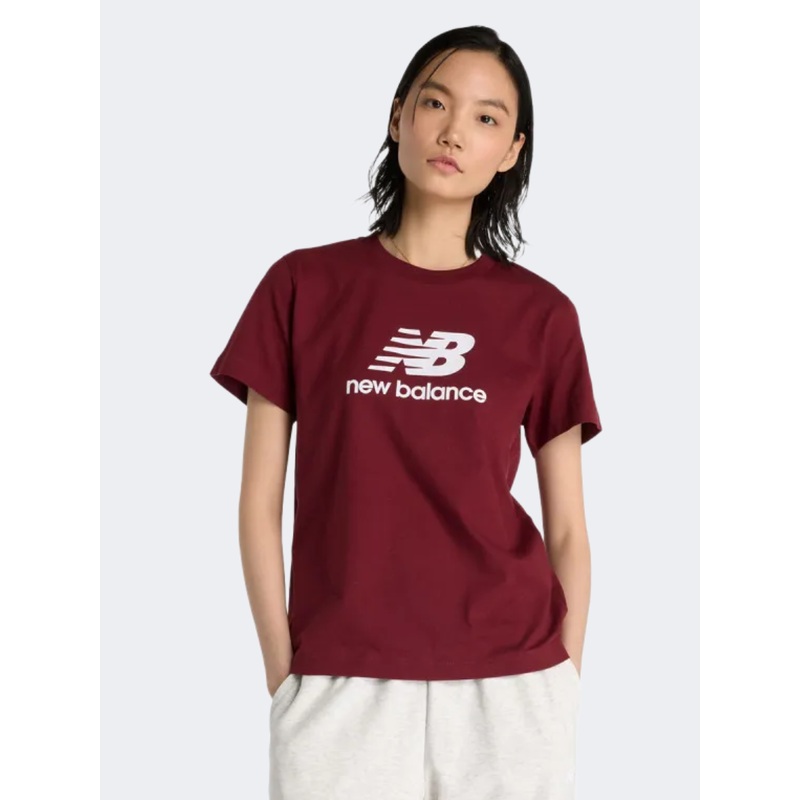 New Balance Sport Essentials Jersey Logo Women Lifestyle T-Shirt Red