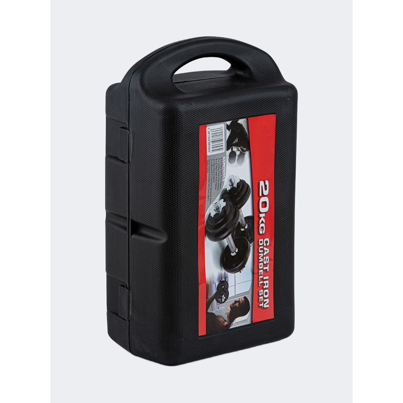 ALN Accessories  Coated Dumbbells Set 20Kg Fitness Weights Black