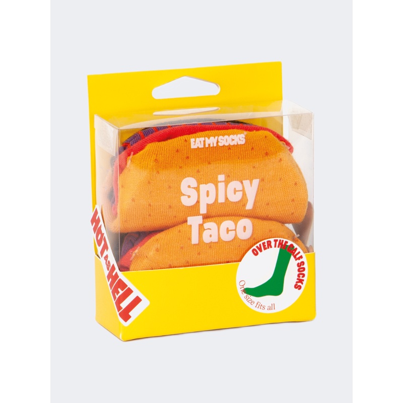 Eat My Socks Spicy Taco Unisex Lifestyle Sock Multicolor
