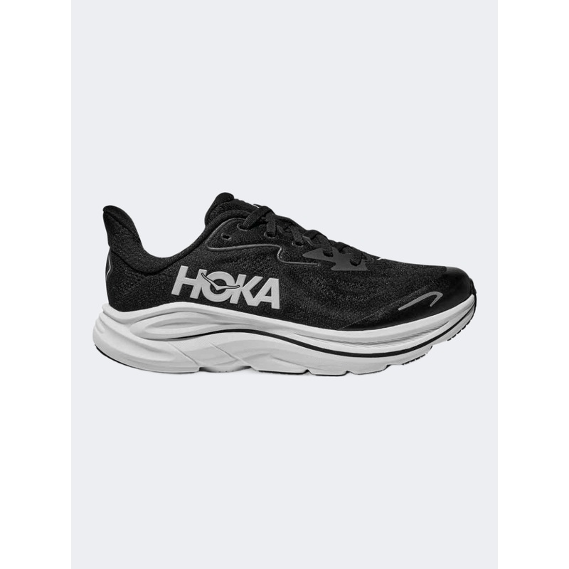 Hoka Clifton 10 Gs-Boys Running Shoes Black/White