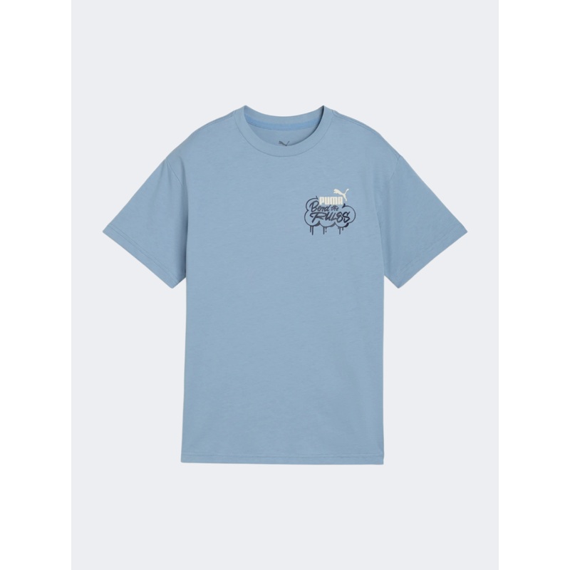 Puma Mid 90S Graphic Ii Boys Lifestyle T-Shirt Cool Blue